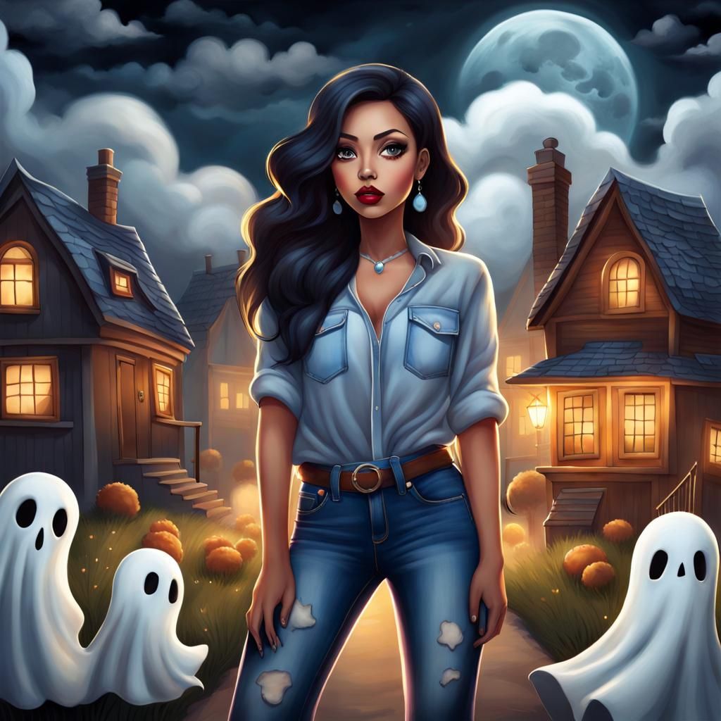 Eerie Chibi Ghosts Roam Spooky Village