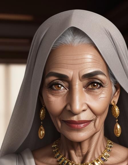 Realistic Portrait of a Smiling Egyptian Woman