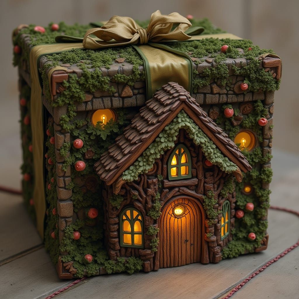 Hyperrealistic Fairy Tree House in Candy Art Style