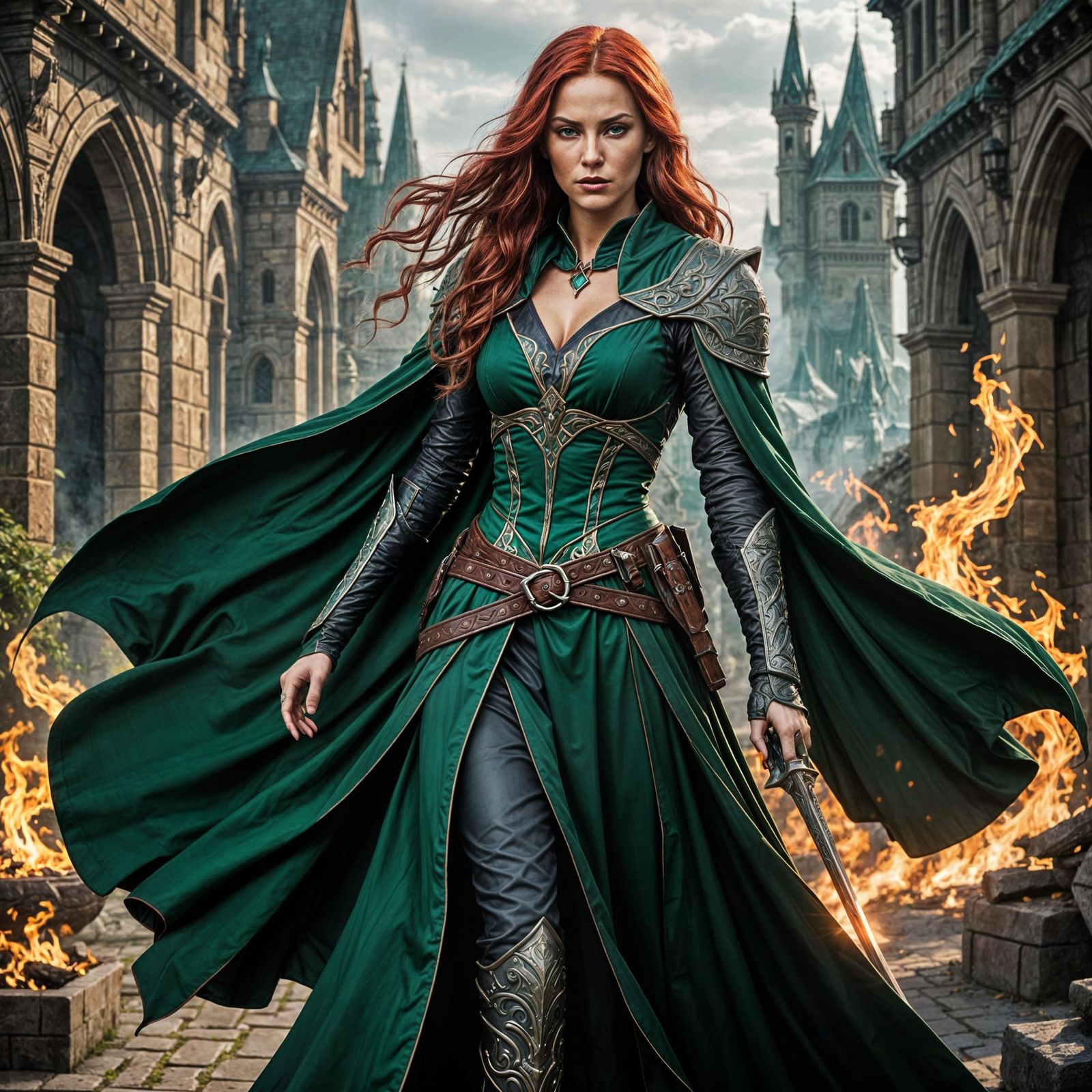 Lilith Vael'thara: Elven Assassin in Emerald Robes