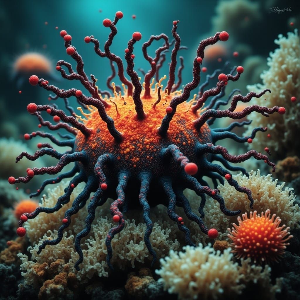 Brightly Colored Crown-of-Thorns Starfish: A Detailed View
