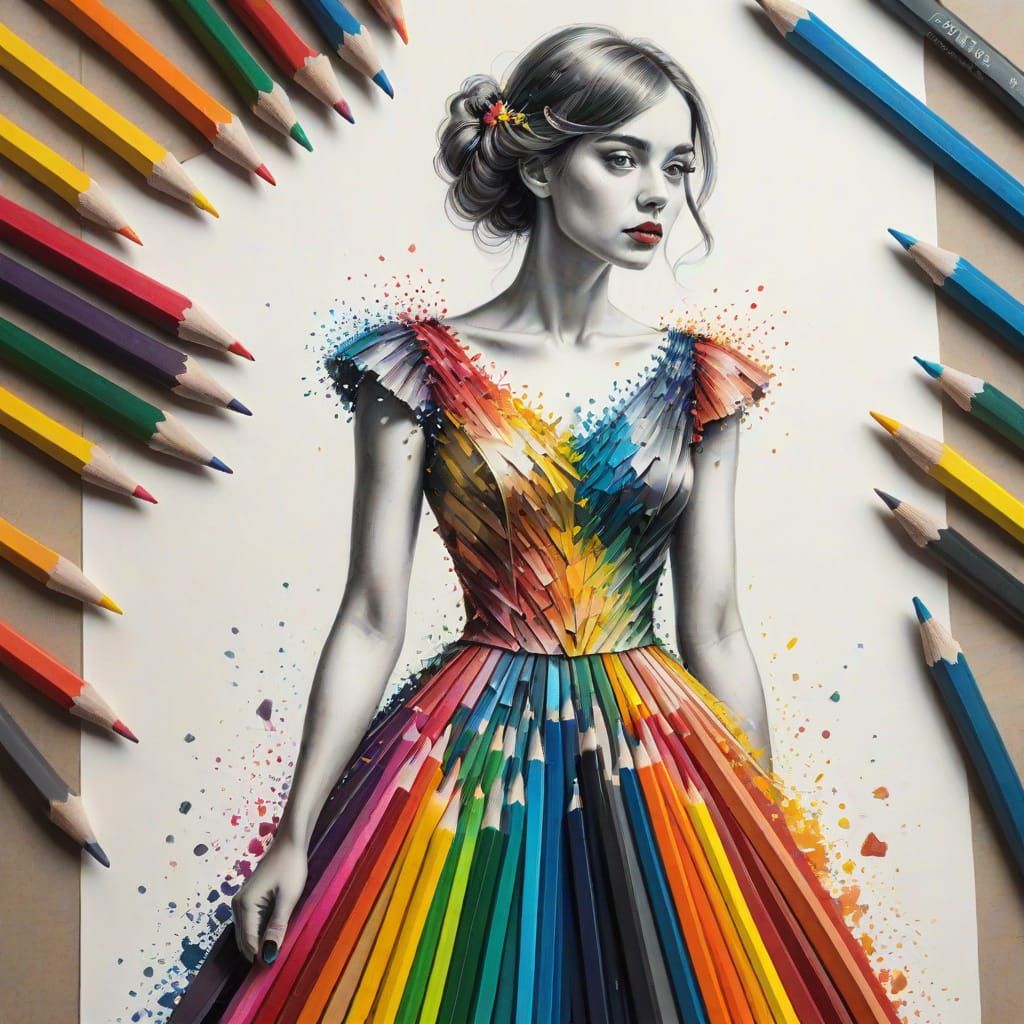 Woman in Pencil Dress Illustration