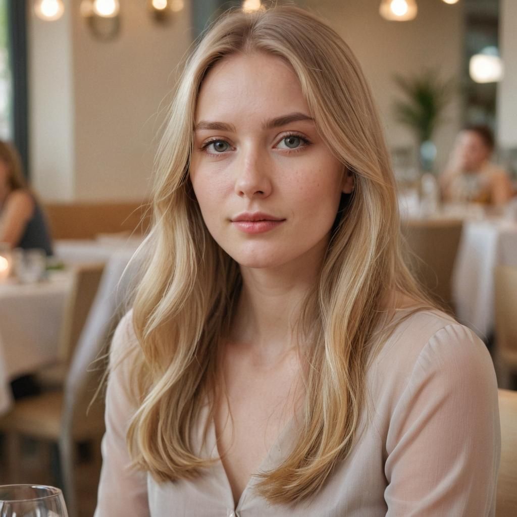 Elegant Portrait of Woman in Restaurant