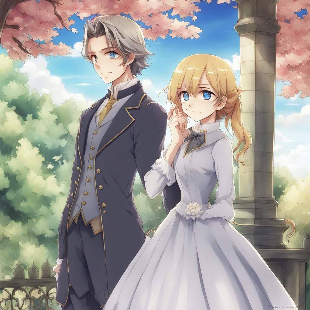 Mr. Knightly and Emma Woodhouse in Anime Style