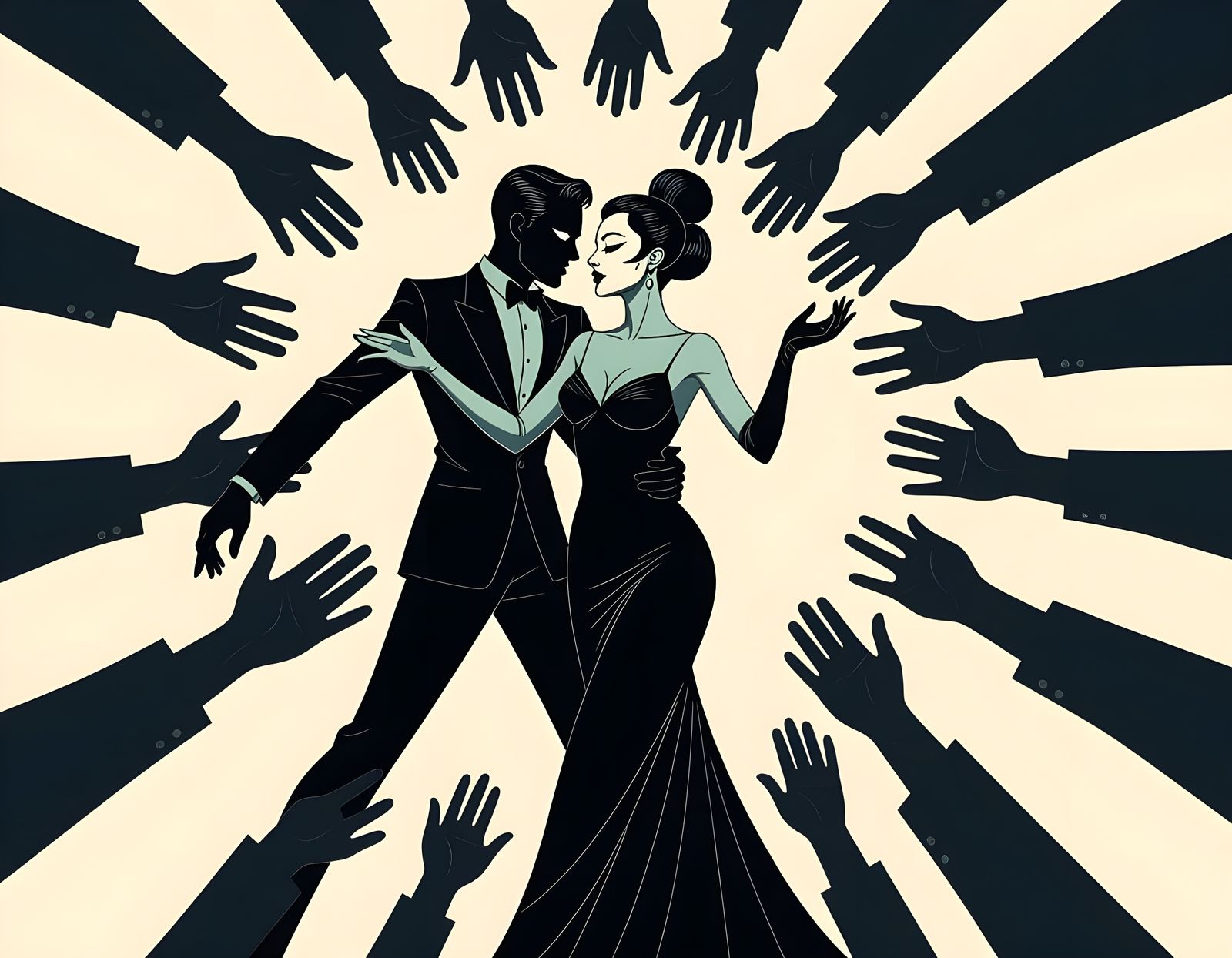 Woman's Mask Reveals Shadow Self in Surreal Film Noir Dance