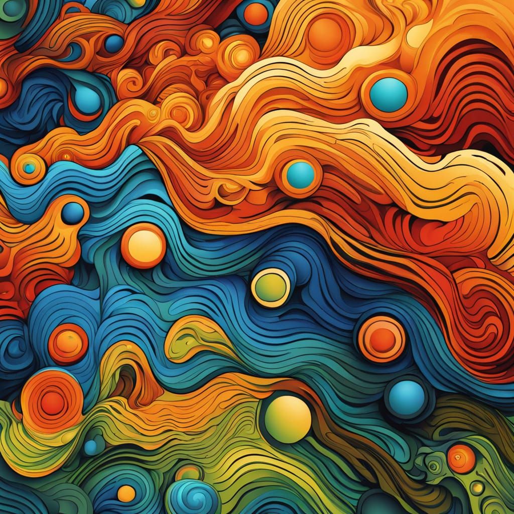 Colorful Paint Drips from Rooftop in Neo-Impressionist Style