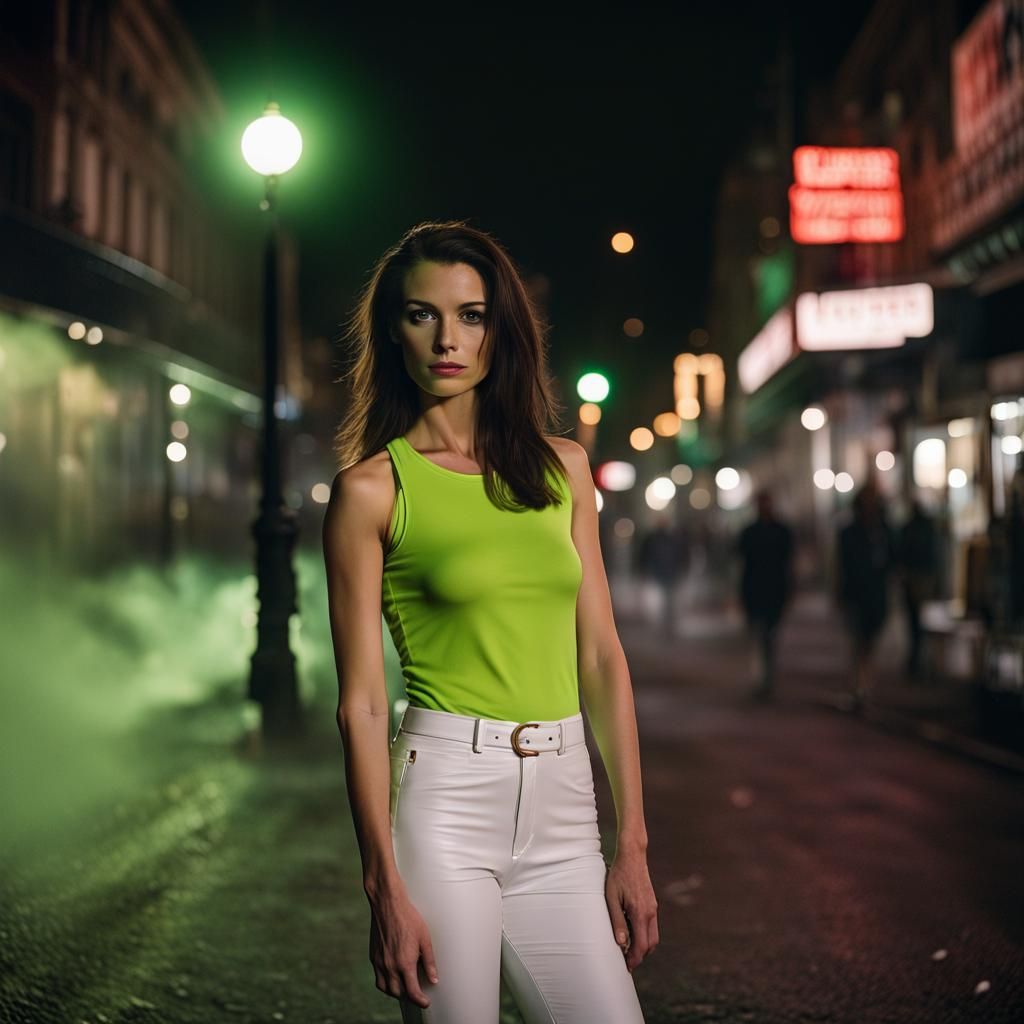 White leather pants.