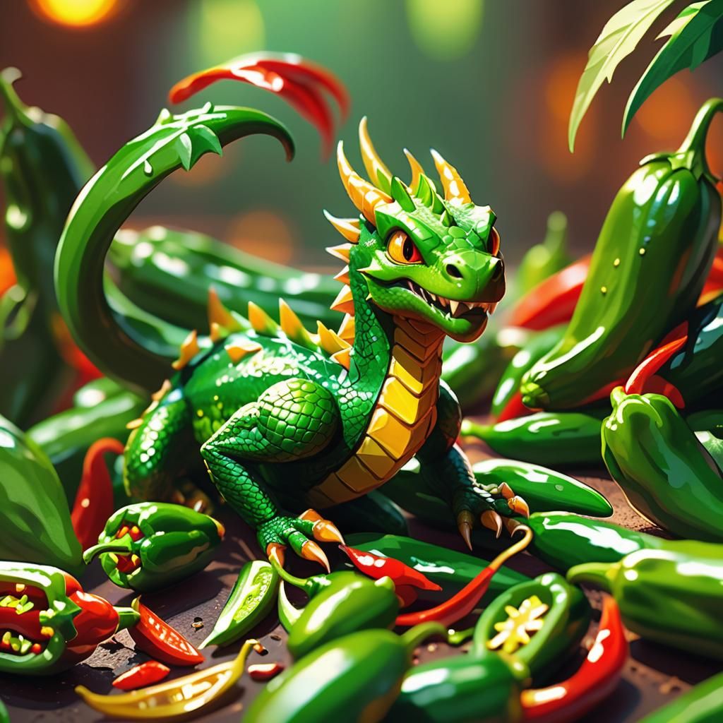 Dragon Jalapeño Fusion in Candy Art Style