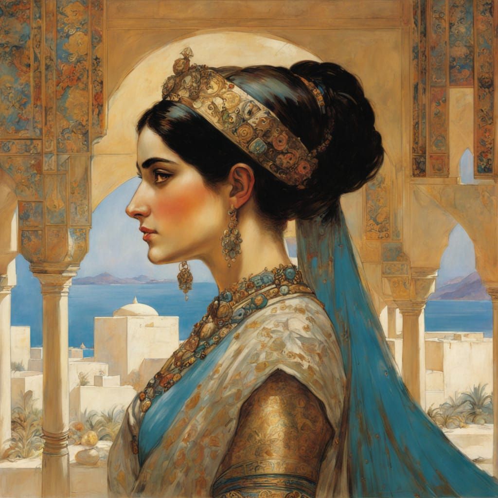 Ethereal Persian Princess in a Traditional Setting