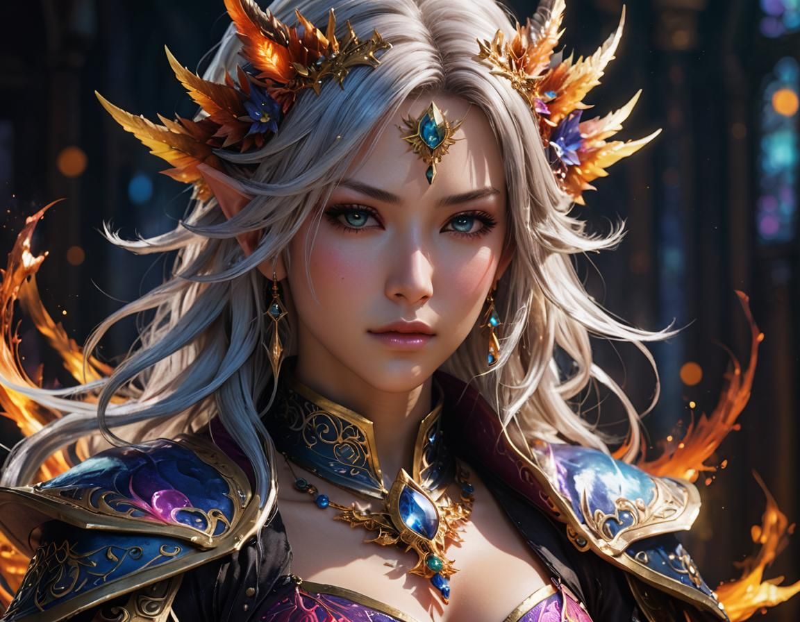 Fantasy Spellcaster Concept Art in Painterly Style