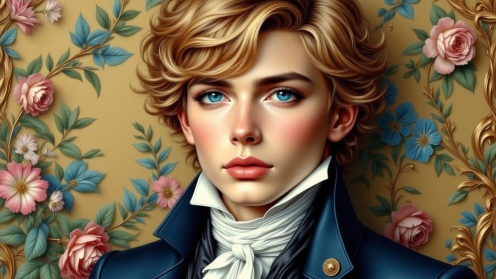 Oil Portrait of Lord Alfred Douglas in Victorian Attire