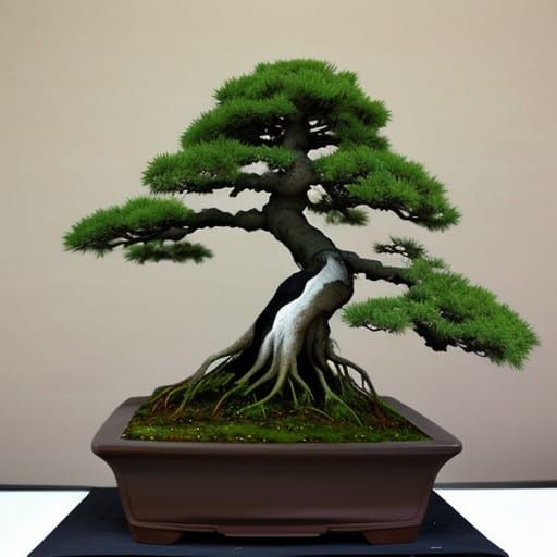 Whimsical Bonsai in a Vibrant Artistic Style