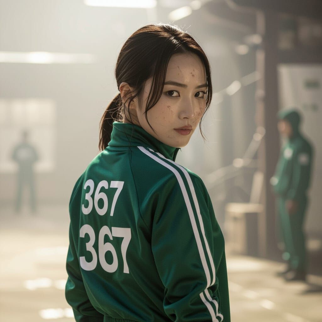 Determined Female Squid Game Character Number 367