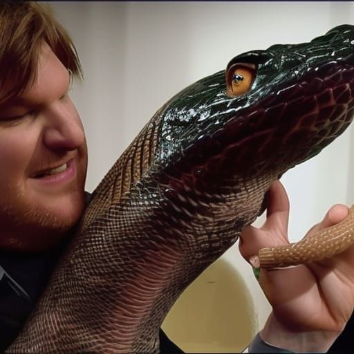 Giant Snake Swallowing a Person