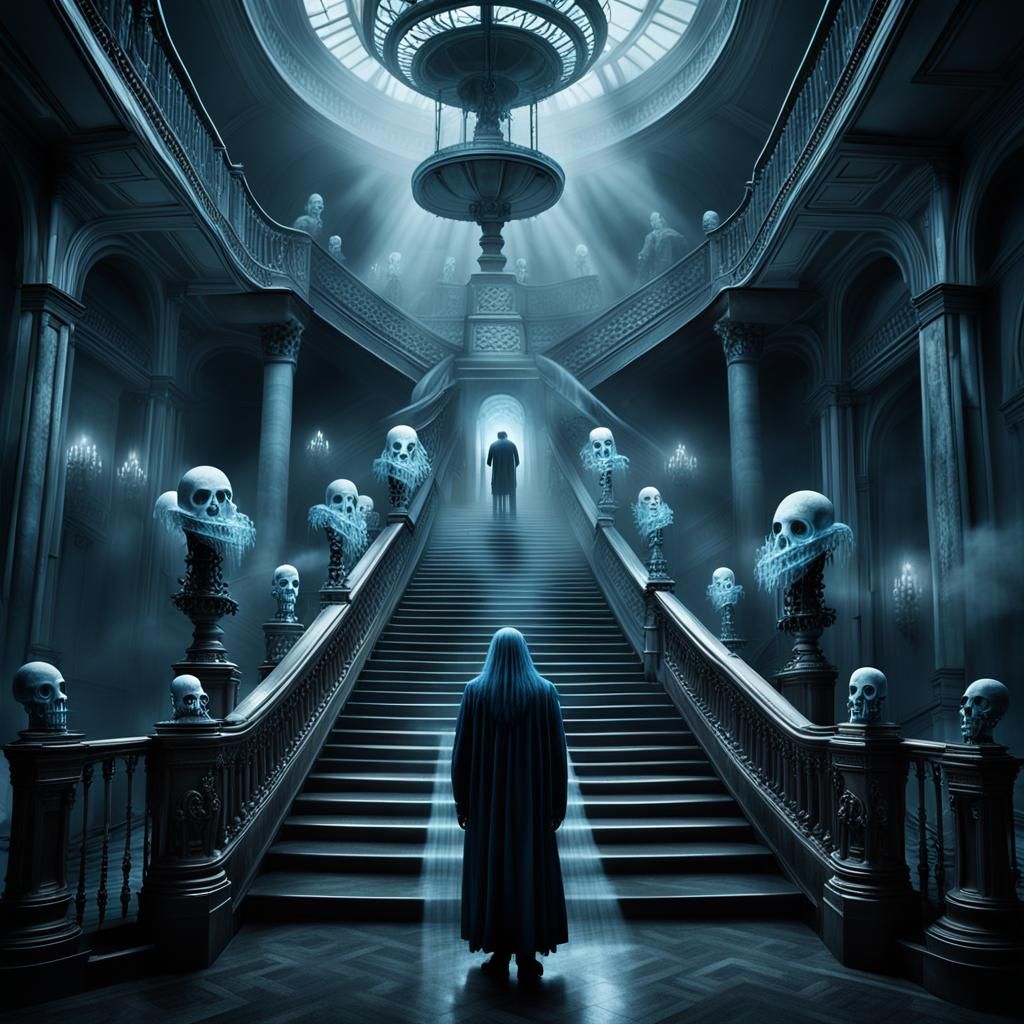 Ghosts of the Titanic: Surreal Staircase Specters