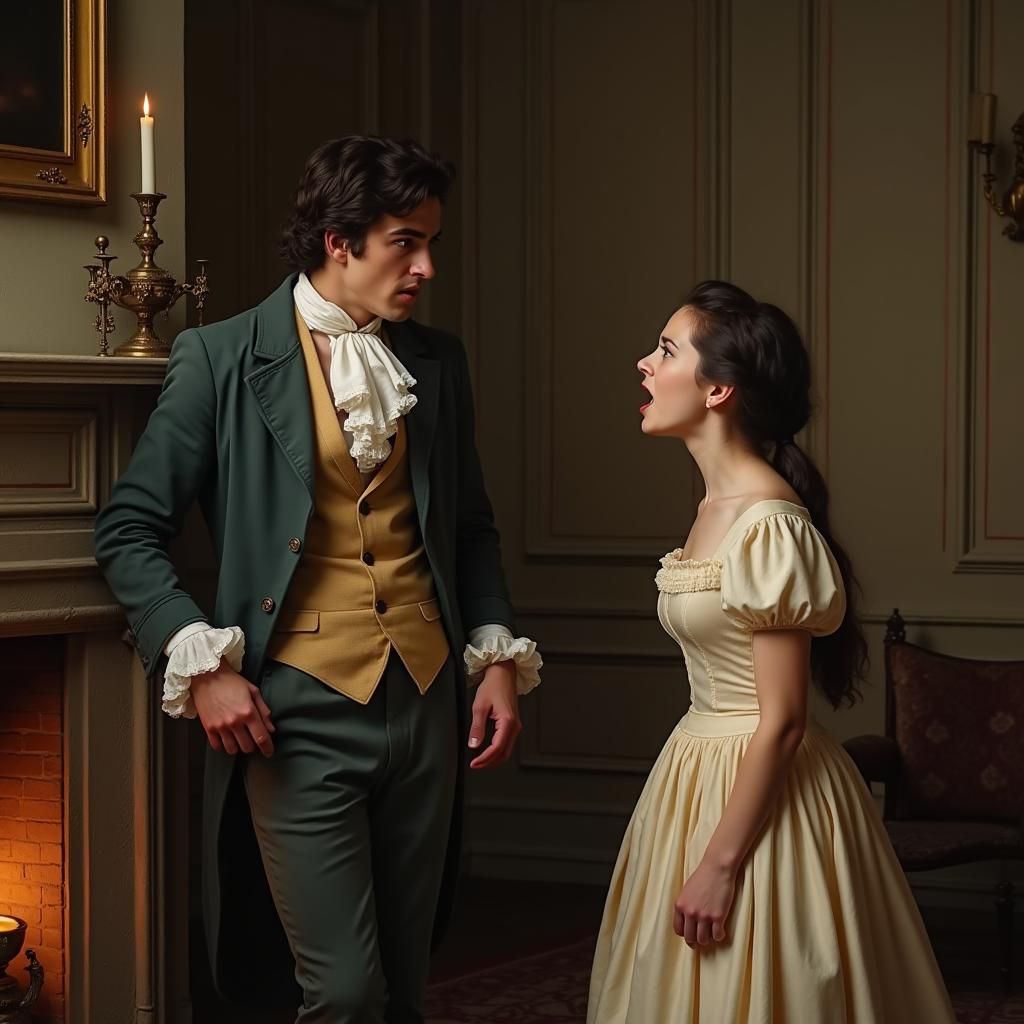 Regency Era Confrontation in a Parlor