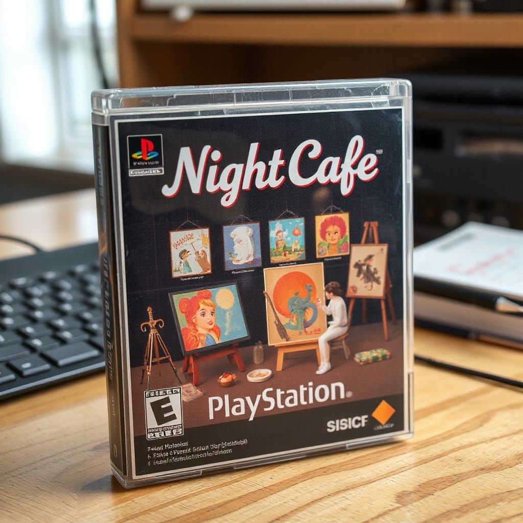 NightCafe Game Cover in Pixelated PS1 Style