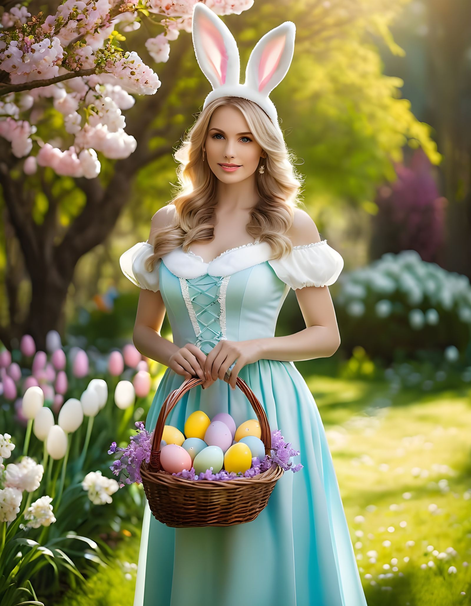 Beautiful Easter Bunny Portrait in DSLR Style