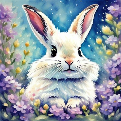 closeup of a rabbit face