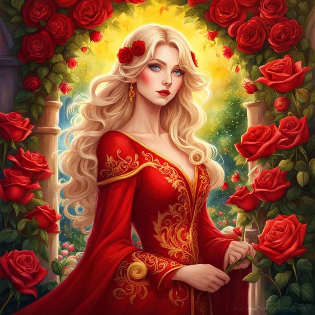 Anime Wizard in Radiant Rose Garden