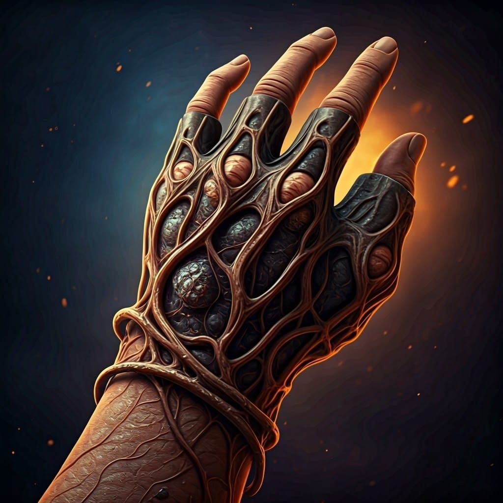 Intricate Vein Glove: Fantasy Concept Art