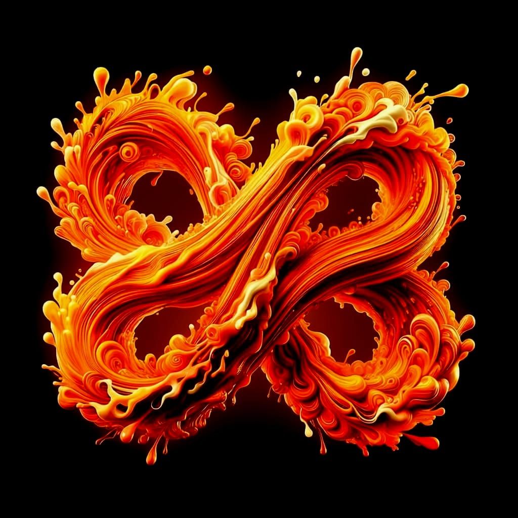 Double Infinity Symbol in Vibrant Orange Hues