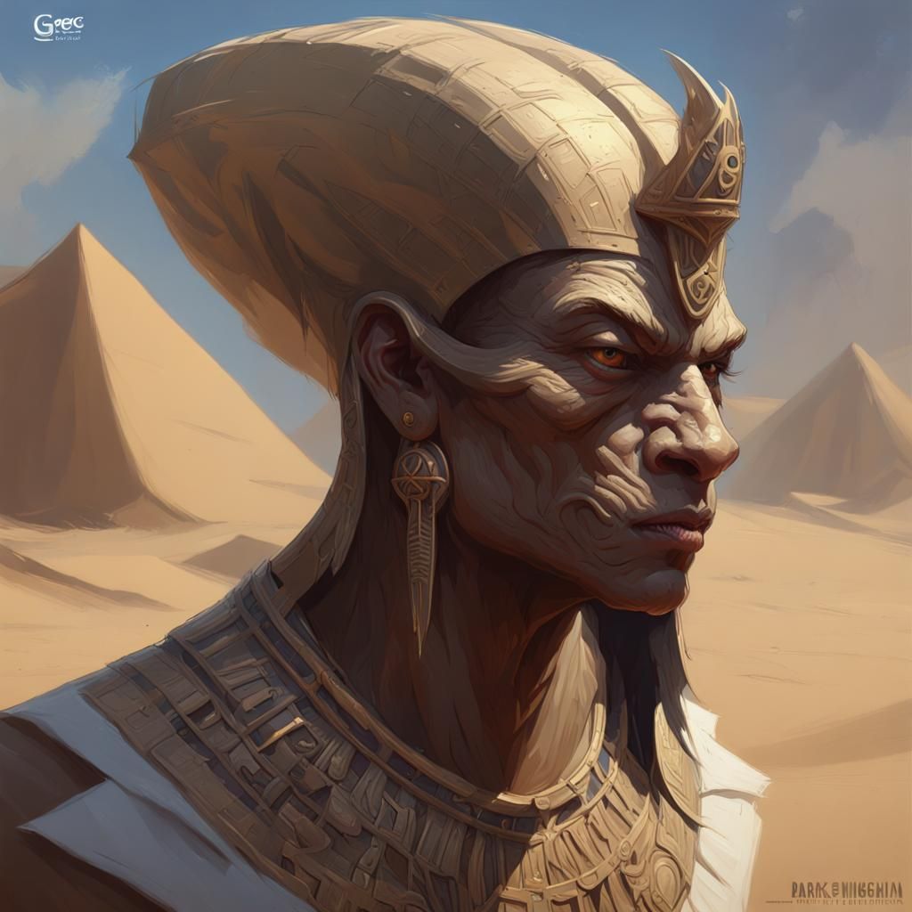 Scary Sand Monster Portrait in Dark Fantasy Style