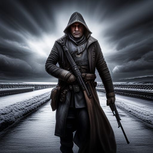 Hyperrealistic Silent Assassin in Cinematic HDR