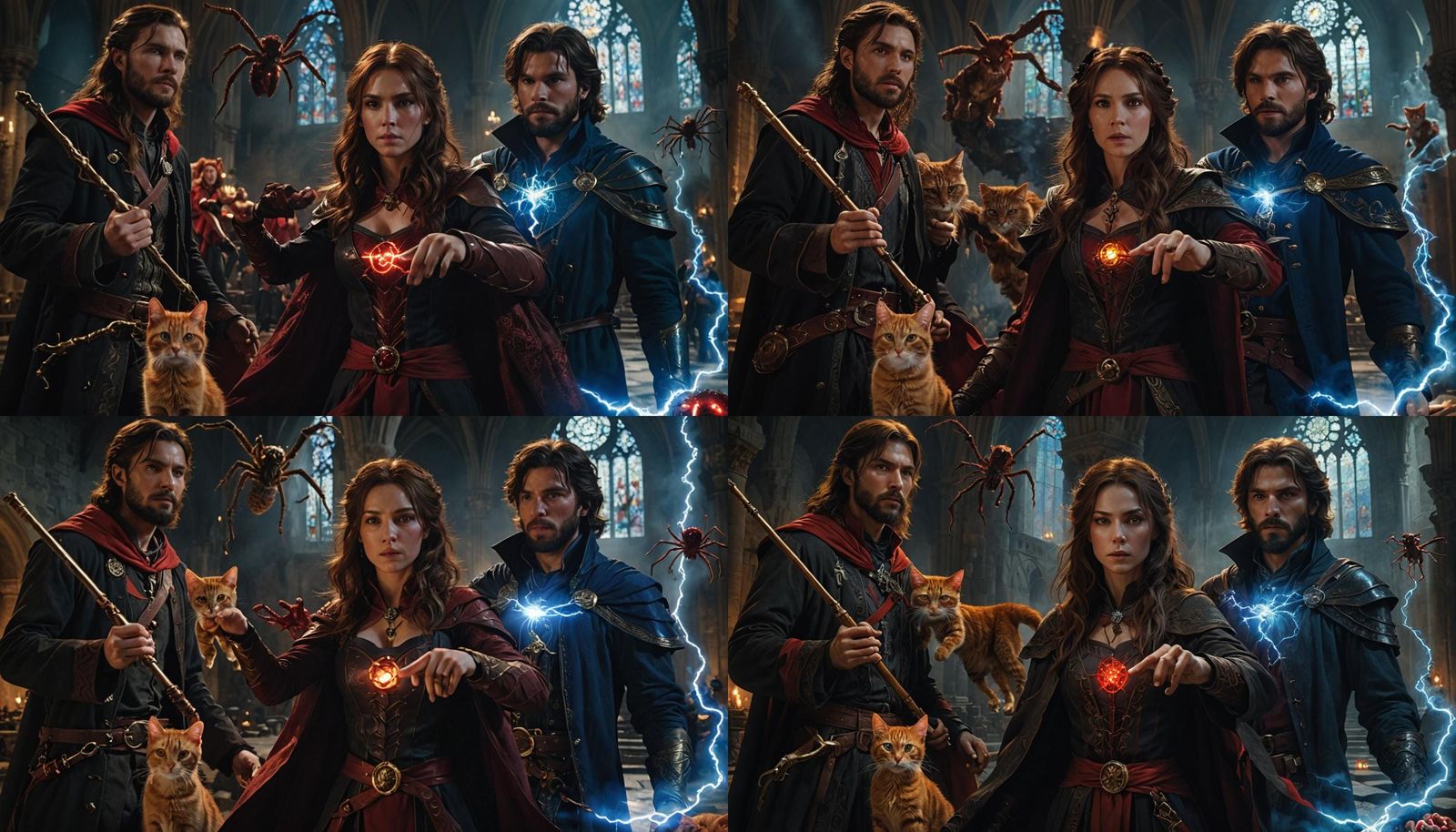 Mages and Spiders in Empty Cathedral, Cinematic Still