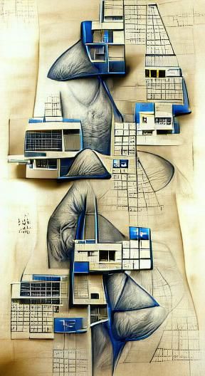 Futuristic Vertical Village Blueprint in Hyperrealism