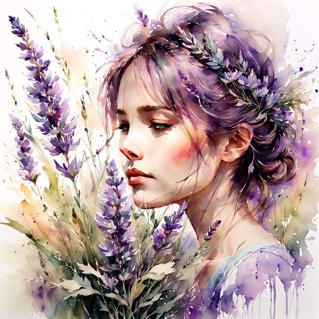 "Lost in a sea of lavender.,