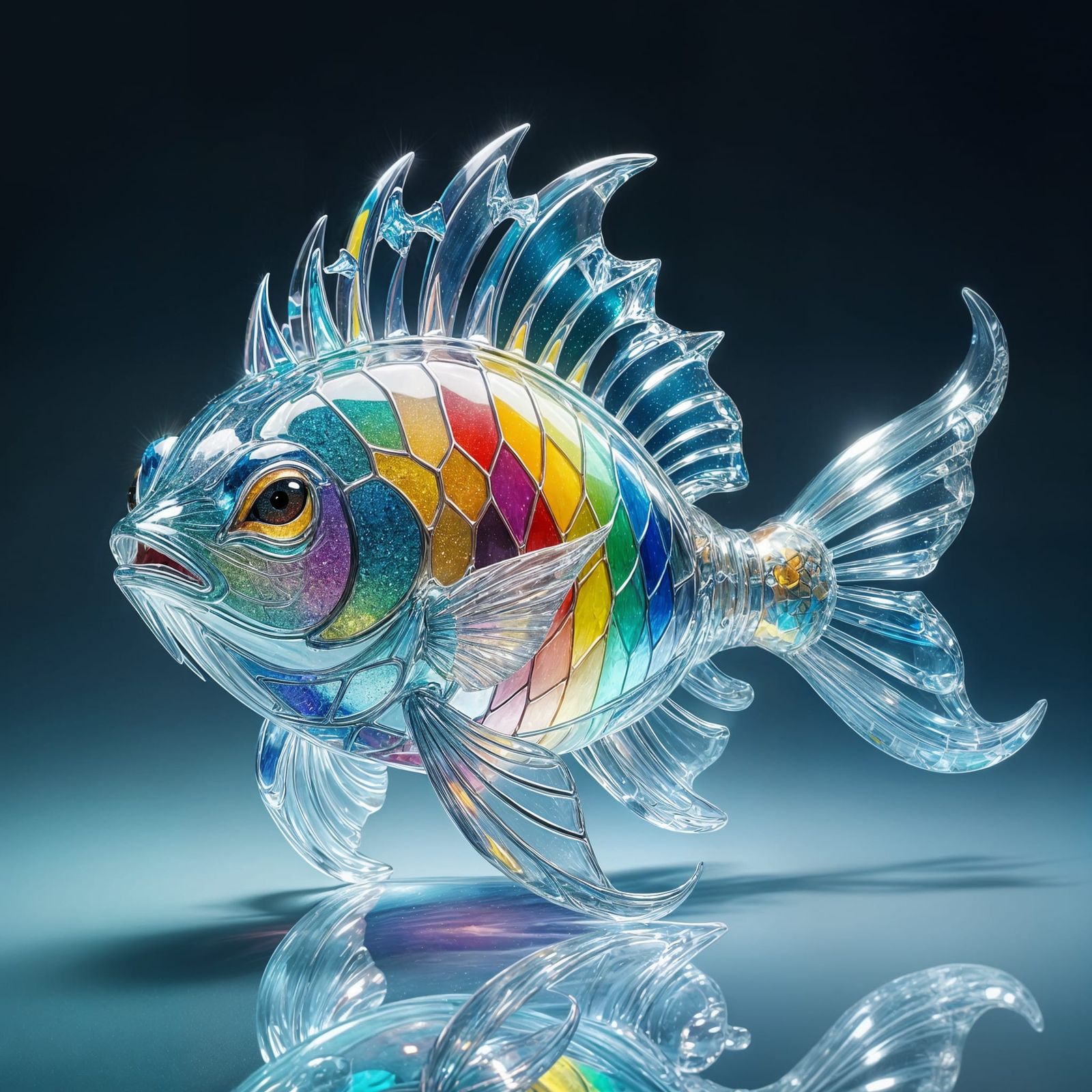 Mythical Ocean Glass Creature Shimmers with Luminescence