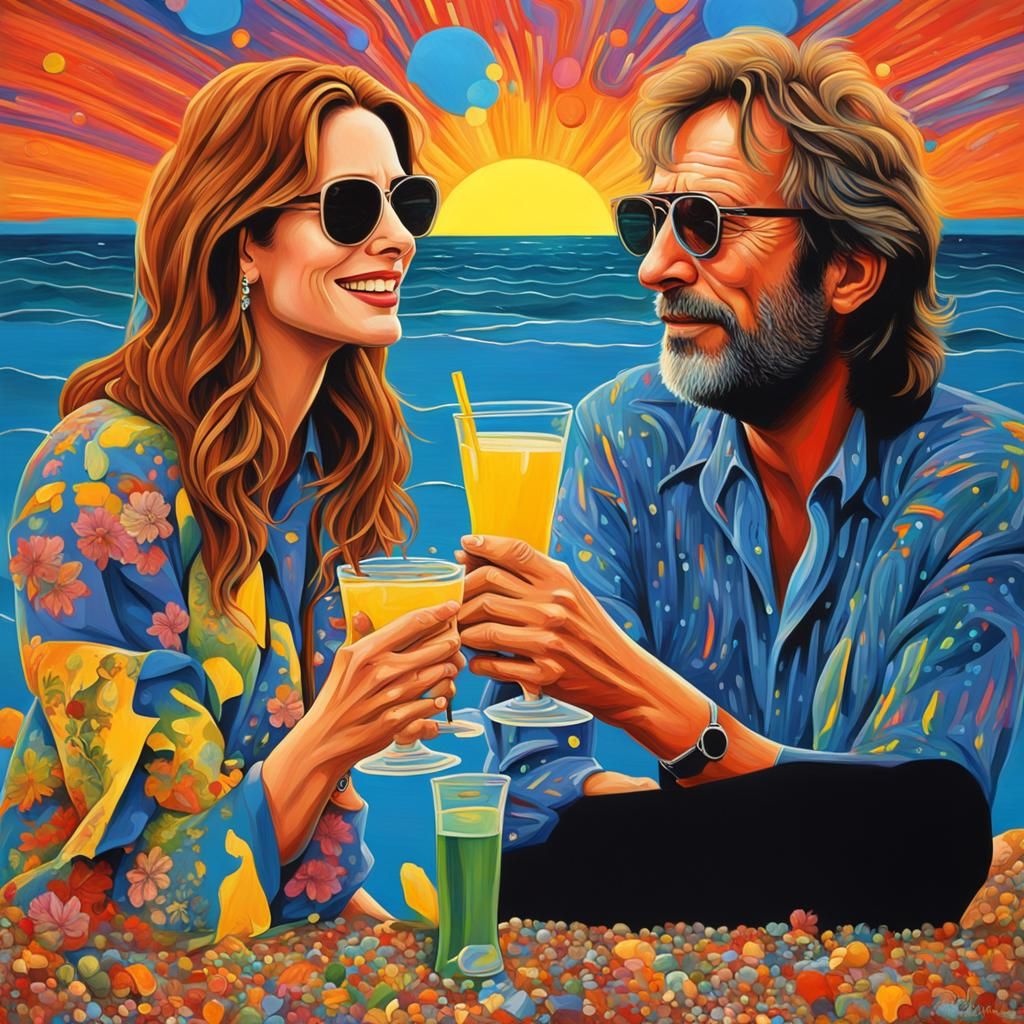 Surreal Beach Sunrise with Roberts and Clapton