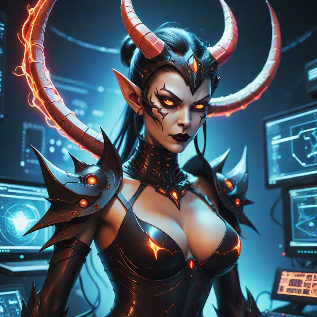 Digital Demoness Explores Deep Cyberspace
