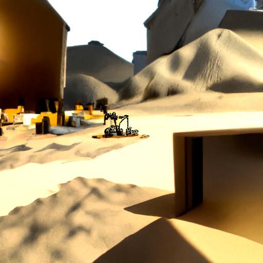 Robot Mining Desert: 3D Rendered Artstation Design