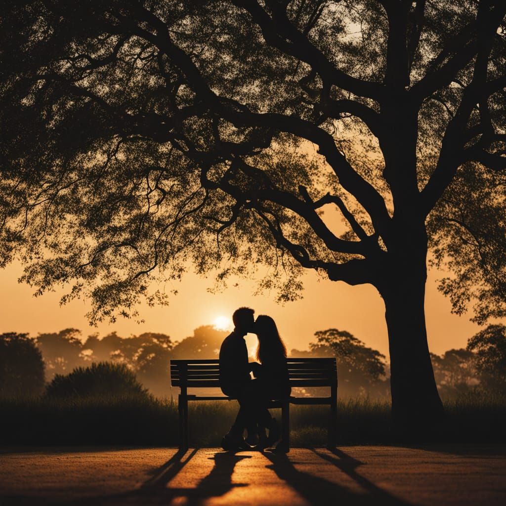 Ethereal Evening Embrace in Golden Hour