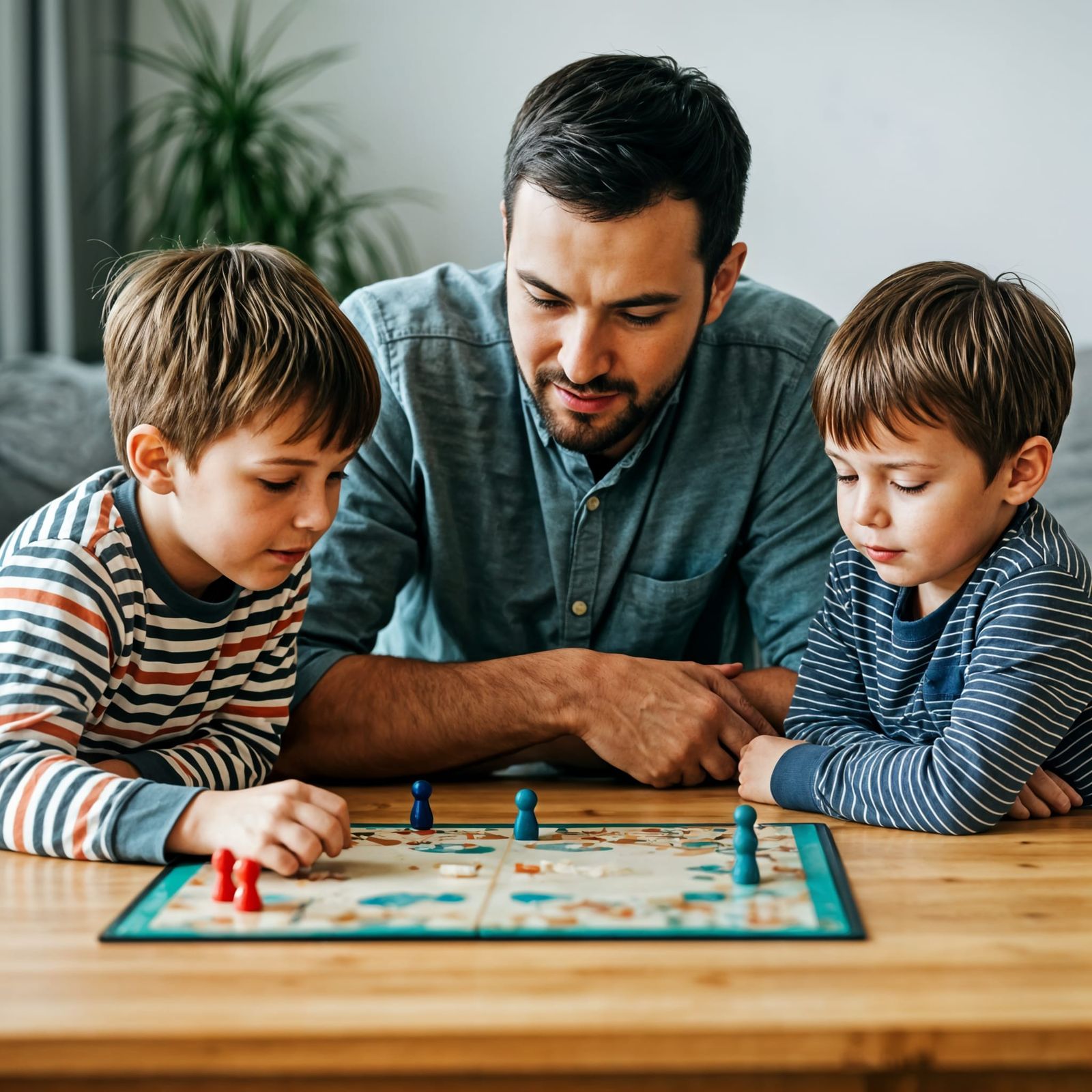 Fatherly Guidance in a Cozy Family Setting
