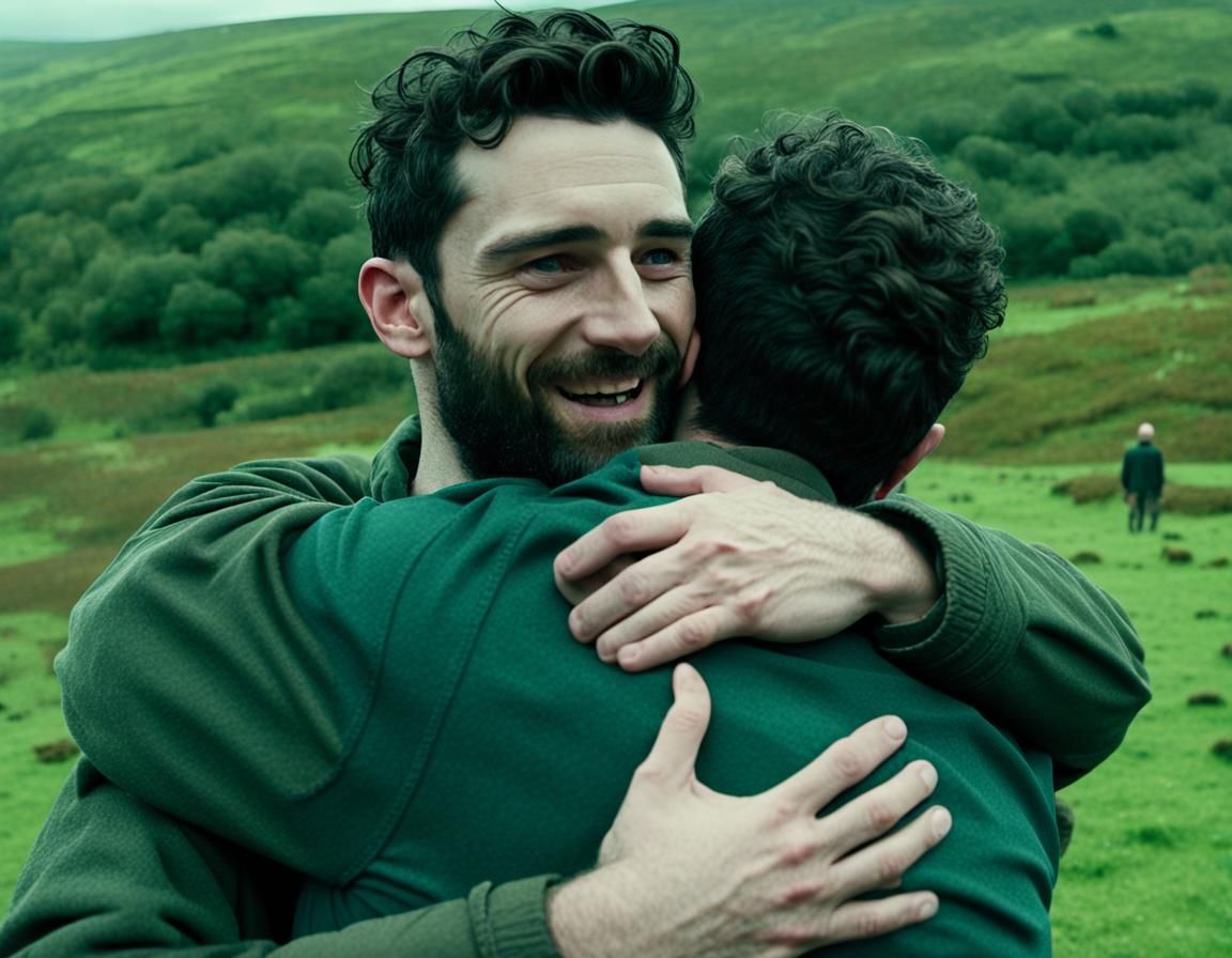 Film Still of Two Actors Embracing