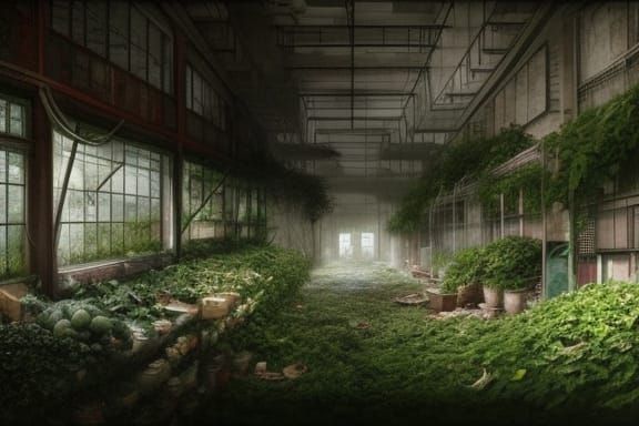 Forgotten Supermarket: Nature's Reclamation in Hyperrealism
