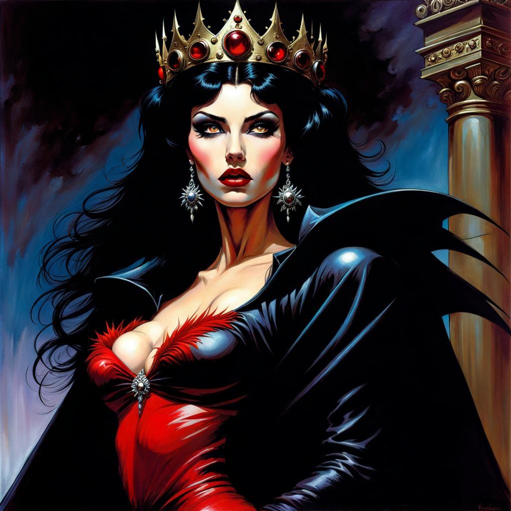 Gothic Vampire Queen in Dark Fantasy Style