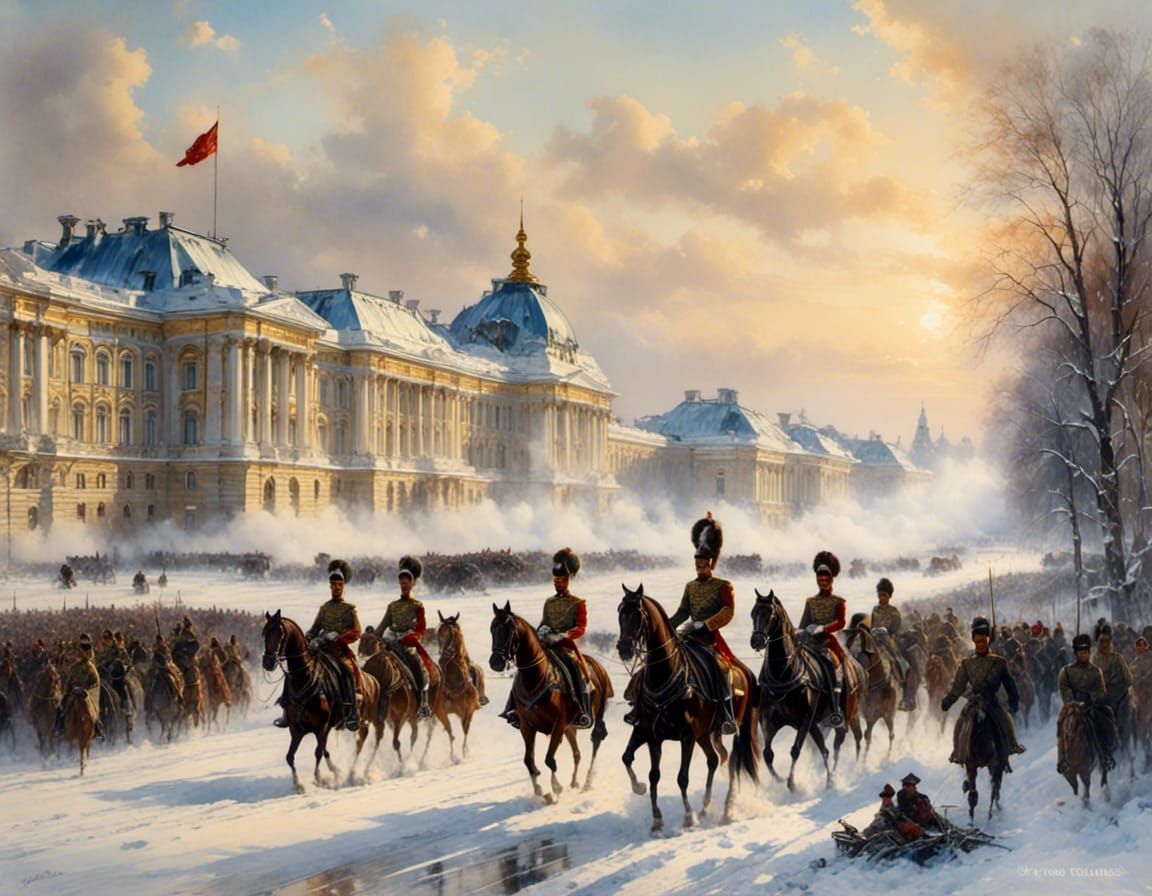 Towards the Military Review - St Petersburg - 1881
