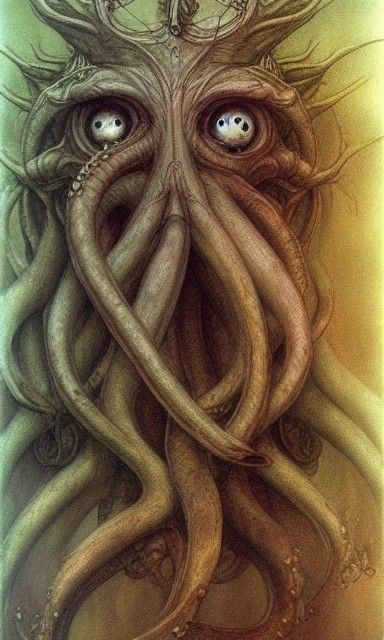 Cthulhu in Brian Froud Style