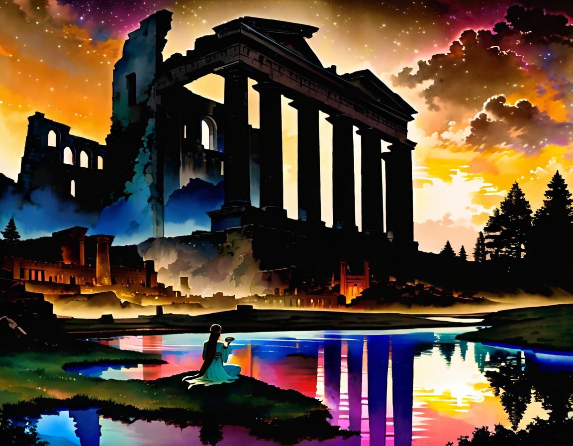 Bohemian Snake Charmer at Ancient Ruins