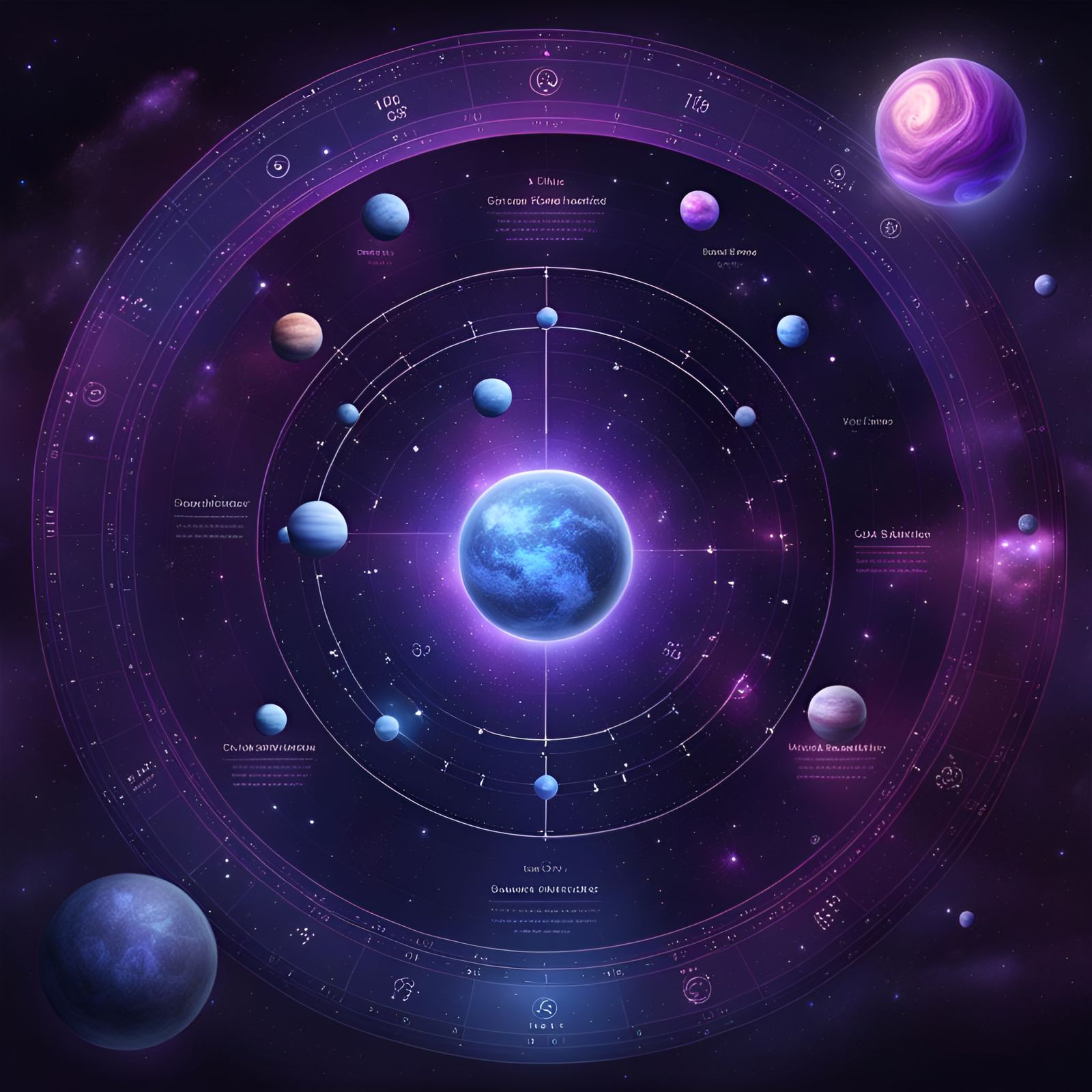 Astrology Landing Page with Galaxy in Dark Fantasy Style