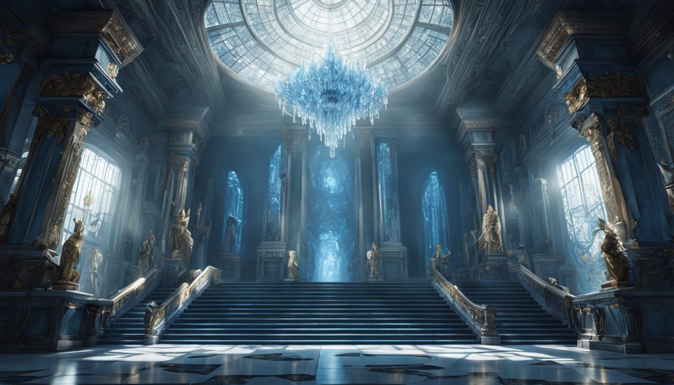 Grand Sci-Fi Palace Entrance Hall