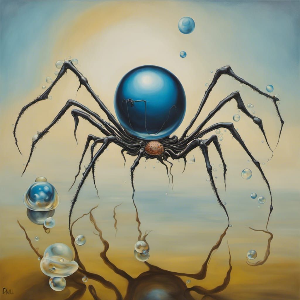Surreal Bubble Spider Inspired by Salvador Dali