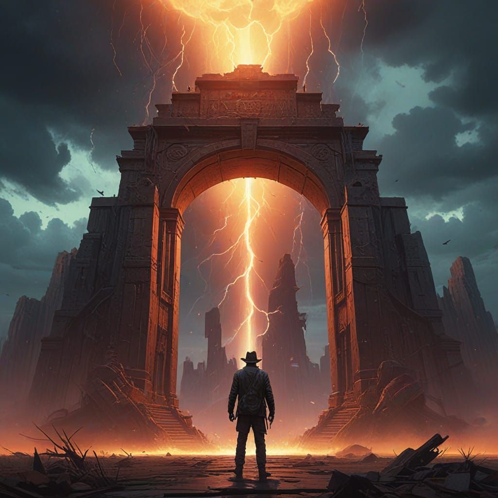 Indiana Jones Stands Before Swirling Portal in Epic Adventur...