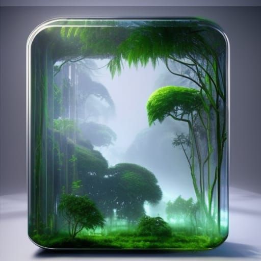 Hyperdetailed Rainforest in a Cube: Digital Matte Painting