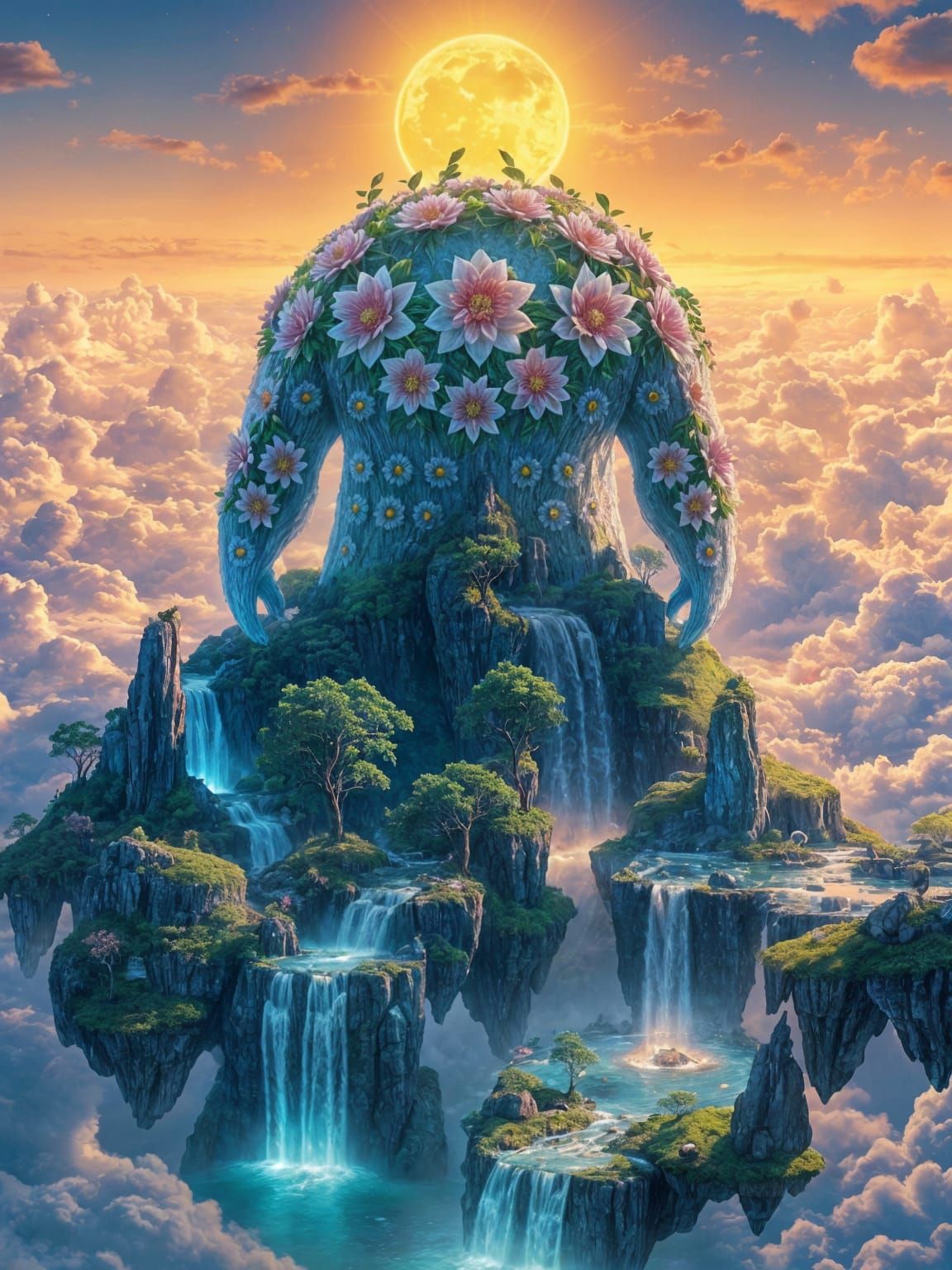 A Colossal Spring Landscape of Shimmering Flowers and Crysta...