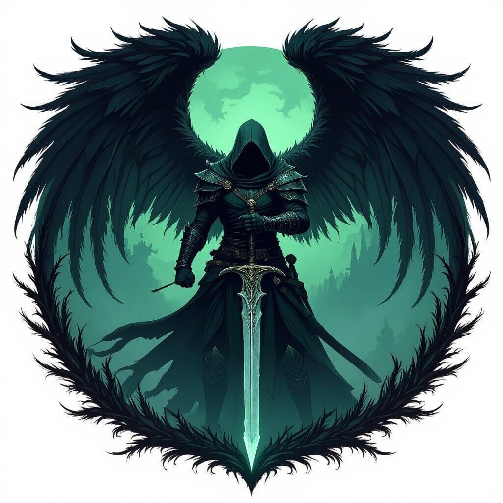 Nidhogg Fantasy Logo with Dark Wings